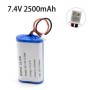 1 Uds 7,4 V 2500mah 18650 batería recargable de iones de litio con enc