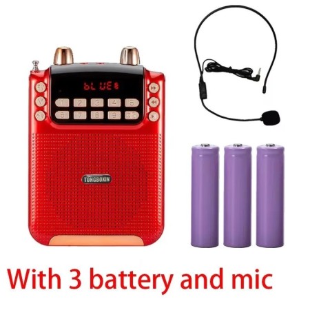Altavoz megáfono Bluetooth de alta potencia de 10W con 3 baterías reca