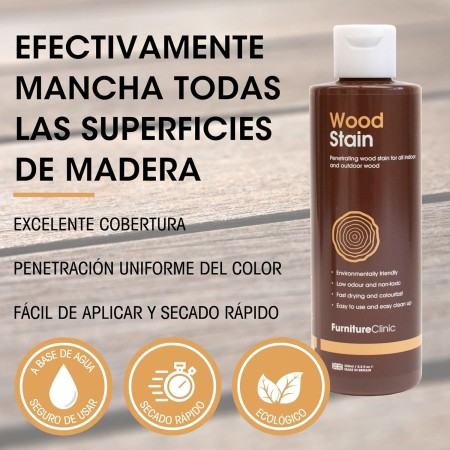 Tinte para madera Furniture Clinic (roble oscuro) – Tinte de secado rápido, muy concentrado, fácil de aplicar para maderas de