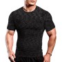 Hombres Apretado Compresión Capa Base Manga Corta Camiseta Culturismo Tops Poliéster y Spandex