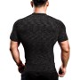 Hombres Apretado Compresión Capa Base Manga Corta Camiseta Culturismo Tops Poliéster y Spandex