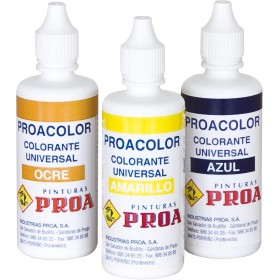 COLORANTE UNIVERSAL PROACOLOR. Ocre. 40 ML. Tinte para pinturas plásticas, esmaltes al agua y esmaltes sinteticos al disolvente.