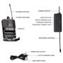 Micrófono de auriculares inalámbrico UHF con transmisor, receptor, pan