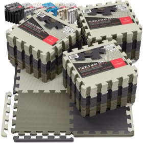 Esterilla Fitness Puzzle para Suelos de Gimnasio | Set de Protección Goma Espuma Losas Caucho para Máquinas de Deporte,