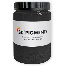 SC Pigments® Ref: Color Negro 55 · Pigmento colorante Negro (Fe2O3) para cemento, mortero, hormigón, yeso y cal. Serra Ciments®