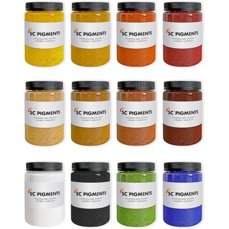 SC Pigments® Ref: Color Negro 55 · Pigmento colorante Negro (Fe2O3) para cemento, mortero, hormigón, yeso y cal. Serra Ciments®