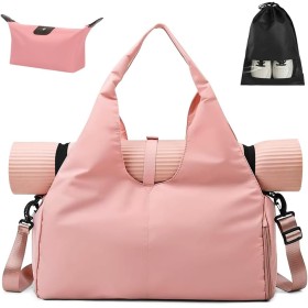 Aucuu Bolsa Gimnasio Grande, Bolsa Grande para Esterilla de Yoga, Bolsa Yoga Esterilla Mujeres Deportiva con Compartimento y