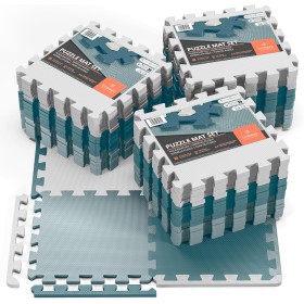 Esterilla Fitness Puzzle para Suelos de Gimnasio | Set de Protección Goma Espuma Losas Caucho para Máquinas de Deporte,