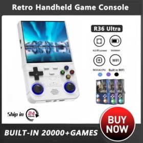 Consola R36 Ultra, reproductores de juegos portátiles, pantalla de 4 p
