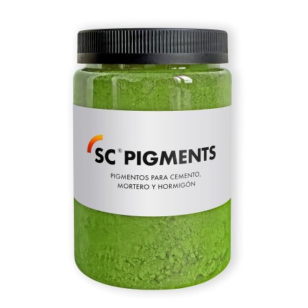 SC Pigments® Ref: Color Verde 60 · Pigmento colorante Verde óxido de cromo (Cr2O3) para cemento, mortero, hormigón, yeso y cal.