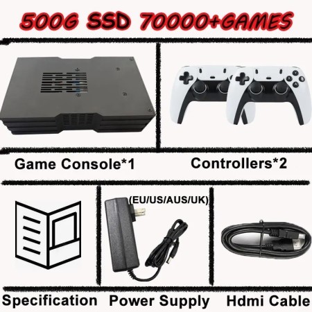 8G Ram Super consola de juegos x king 500G Gaming SSD Batocera 3865U 7