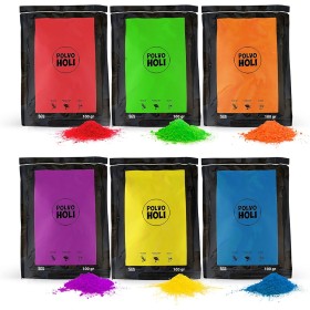 POLVO HOLI Pack 600g 6 Bolsas de 100 Gramos - 6 Colores