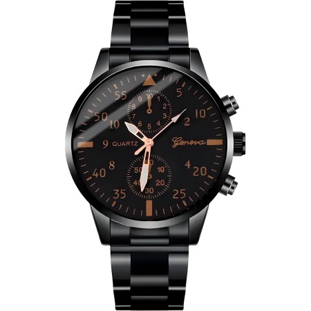 Retoo Reloj de pulsera analógico para hombre de cuarzo con correa de acero inoxidable, minimalista, unisex, informal, elegante,
