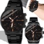 Retoo Reloj de pulsera analógico para hombre de cuarzo con correa de acero inoxidable, minimalista, unisex, informal, elegante,