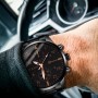 Retoo Reloj de pulsera analógico para hombre de cuarzo con correa de acero inoxidable, minimalista, unisex, informal, elegante,