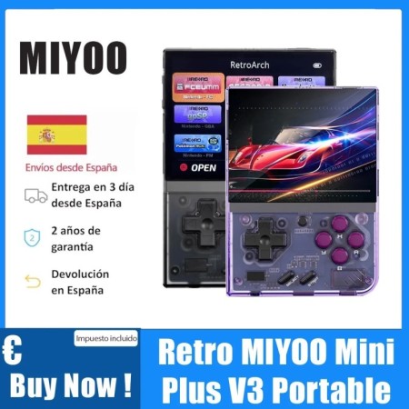 Retro MIYOO Mini Plus V3 consola de juegos portátil con pantalla IPS, 