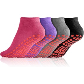 flintronic 4/5 Pares Calcetines Pilates Yoga, Pilates Calcetines Antideslizantes Mujer pour Yoga, Fitness Antideslizantes