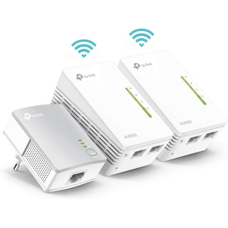 TP-Link TL-WPA4220T KIT - Extensor Universal de Cobertura Wi-Fi AV600+AC300, 5 Puertos, Cable Ethernet (3-Pack)