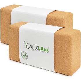 BACKLAxx ® Bloque Yoga de Corcho - 100% Natural y Sostenible - Ladrillo Amigable con la Piel, Producido Ecológicamente - Incluye
