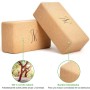 BACKLAxx ® Bloque Yoga de Corcho - 100% Natural y Sostenible - Ladrillo Amigable con la Piel, Producido Ecológicamente - Incluye