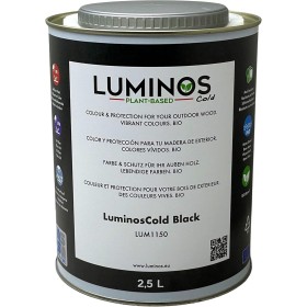 Luminos Cold - LUM1150 - BLACK - Lasur al Agua basado en Biopolimeros. Protector Para Madera Exterior Reflectante IR - Negro