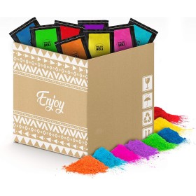 Pack Enjoy de polvos Holi - 100 bolsas de 100 gramos - 8 colores
