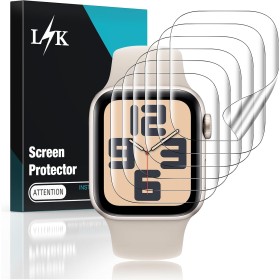 LϟK 6 Pack Protector de Pantalla para Apple Watch 40mm Series 4 5 6 SE - Sin Burbujas Cristal Vidrio Templado Premium Dureza 9H