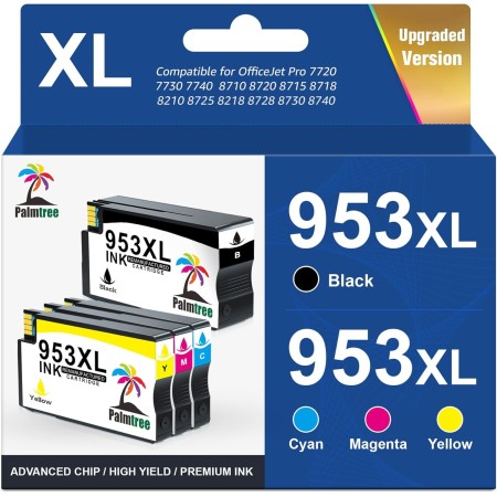 Palmtree 953XL 953 XL Remanufacturado para HP 953XL Pack para HP Officejet Pro 7720 7740 8210 8720 8710 8715 8740 8718 8725 8218