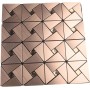 UTTASU Azulejos de pared de cocina de ladrillo metálico, mosaico de aluminio, azulejos autoadhesivos decorativos de cocina para