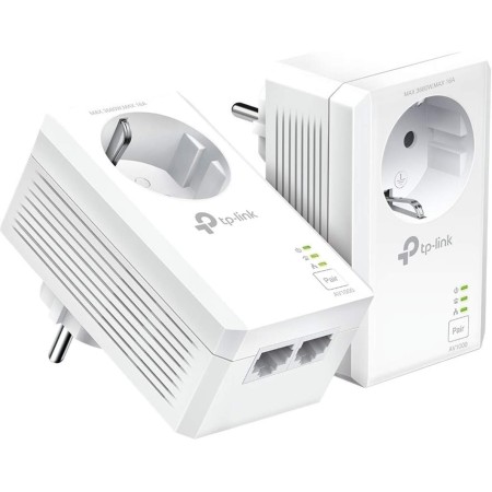 TP-Link Juego de adaptadores Powerline TL-PA7027P KIT (con enchufe, 2x puertos Gigabit, Plug&Play, compatible con todos los