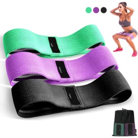 Bandas Elasticas Musculacion, Gomas Elasticas Musculacion Antideslizantes de Tela, Cintas Elasticas Musculacion 3 Niveles de