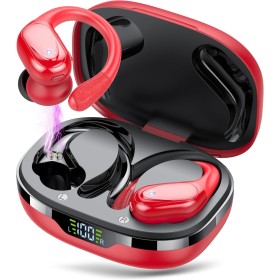 Wireless Headphones, Bluetooth 5.3 Sports Headphones with Ear Hooks, 60H Playback, LED Display, ENC HD Call, Deep Low,