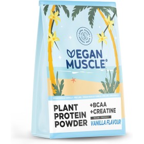 Proteina en Polvo | Vainilla | 600g | 18g Proteinas Vegana por 30g con BCAAs, Monohidrato de Creatina y Aminoácidos Esenciales |