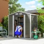 Outsunny Caseta de Jardín Exterior 2,36m² 213x120x194 cm Cobertizo de Jardín Exterior con Base Refuerzo (Suelo NO Incluido)