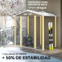 Outsunny Caseta de Jardín Exterior 2,36m² 213x120x194 cm Cobertizo de Jardín Exterior con Base Refuerzo (Suelo NO Incluido)