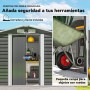 Outsunny Caseta de Jardín Exterior 2,36m² 213x120x194 cm Cobertizo de Jardín Exterior con Base Refuerzo (Suelo NO Incluido)