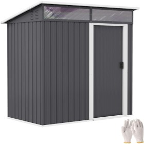 Outsunny Caseta de Jardín Exterior 1,9m² 195x122x182 cm Cobertizo de Jardín Exterior con Base Refuerzo (Suelo NO Incluido)
