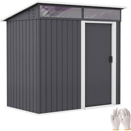 Outsunny Caseta de Jardín Exterior 1,9m² 195x122x182 cm Cobertizo de Jardín Exterior con Base Refuerzo (Suelo NO Incluido)