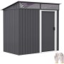 Outsunny Caseta de Jardín Exterior 1,9m² 195x122x182 cm Cobertizo de Jardín Exterior con Base Refuerzo (Suelo NO Incluido)
