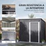 Outsunny Caseta de Jardín Exterior 1,9m² 195x122x182 cm Cobertizo de Jardín Exterior con Base Refuerzo (Suelo NO Incluido)