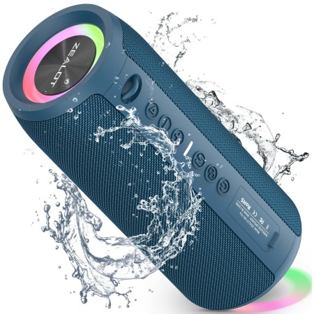 Zealot Altavoz Portátil Bluetooth con Luz LED, Altavoz Exterior Inalámbrico, 40W Graves Estéreo Potentes, Autonomía de 30 Horas,