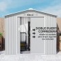 Outsunny Cobertizo de Jardín 2,42m² con Base de Refuerzo Sin Suelo 213x130x185 cm Caseta de Jardín Exterior con Puertas