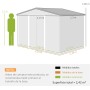 Outsunny Cobertizo de Jardín 2,42m² con Base de Refuerzo Sin Suelo 213x130x185 cm Caseta de Jardín Exterior con Puertas