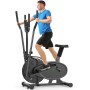 Neezee Entrenador de Cruz elíptica, máquina Cruzada Mejorada con Monitor LCD – 2 en 1 máquina de Entrenamiento de Bicicleta de