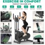 Neezee Entrenador de Cruz elíptica, máquina Cruzada Mejorada con Monitor LCD – 2 en 1 máquina de Entrenamiento de Bicicleta de