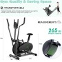 Neezee Entrenador de Cruz elíptica, máquina Cruzada Mejorada con Monitor LCD – 2 en 1 máquina de Entrenamiento de Bicicleta de