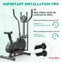 Neezee Entrenador de Cruz elíptica, máquina Cruzada Mejorada con Monitor LCD – 2 en 1 máquina de Entrenamiento de Bicicleta de
