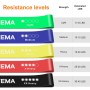 GRIFEMA GA5001 Elastic Bands for Bodybuilding, 5 Levels of Resistance, for Yoga, Strength Training and Pilates, with Training