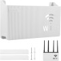 FHISKUNYU ​Router Rack, ​Caja Router Pared, ​Ocultar Router WiFi – Organizador de Pared con Diseño Redondeado, Ventilación y