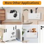 FHISKUNYU ​Router Rack, ​Caja Router Pared, ​Ocultar Router WiFi – Organizador de Pared con Diseño Redondeado, Ventilación y